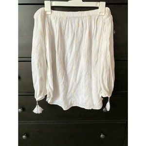 White Pineapple Off-the-Shoulder Top